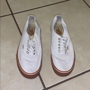 White and Brown Vans